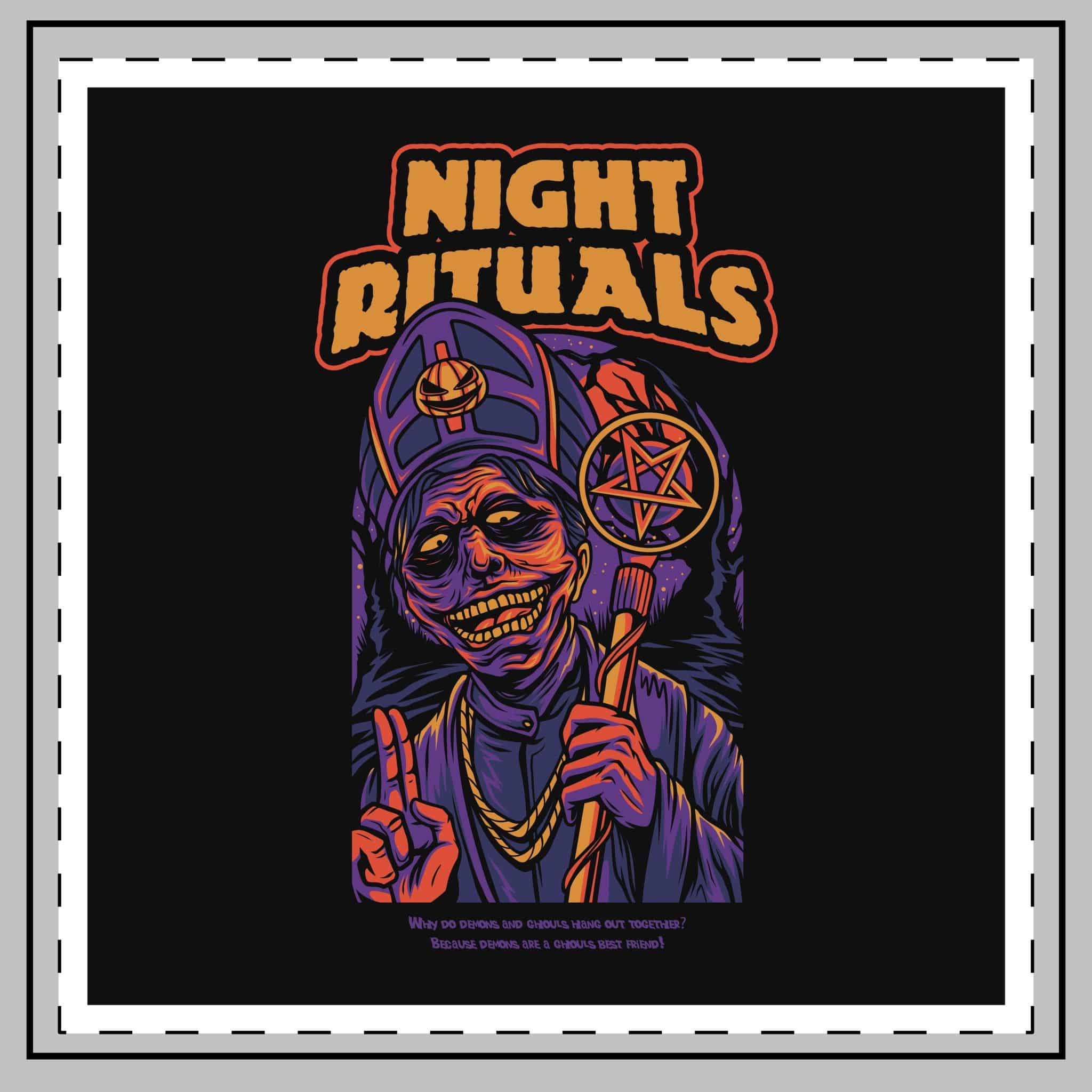 Night Rituals 1 Throw Pillow - Image 2