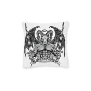 Gothic Sign With Skull Grunge Vintage Design T Shirts (2) Square Pillow Pink Back