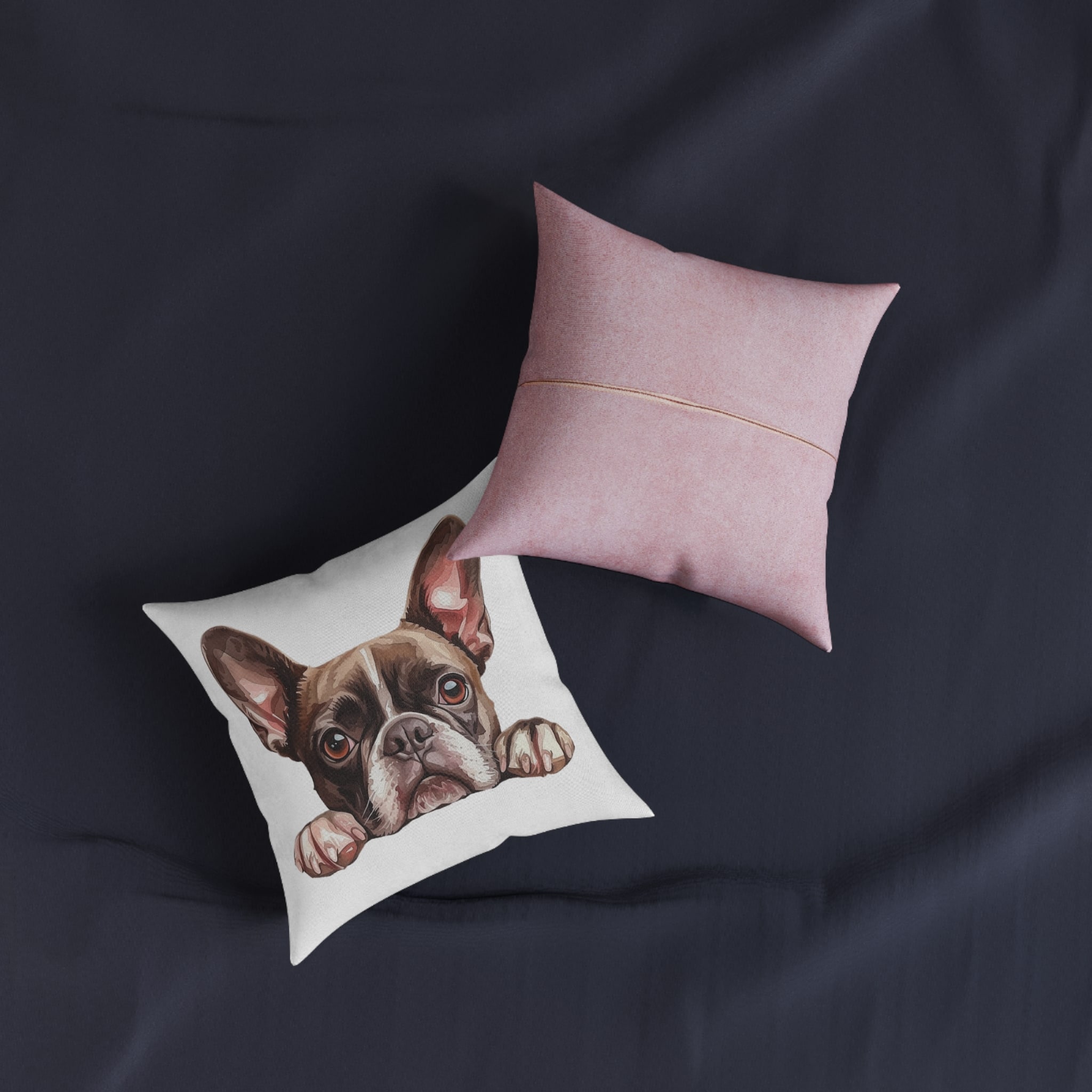 Dogs 29 Square Pillow Pink Back - Image 3