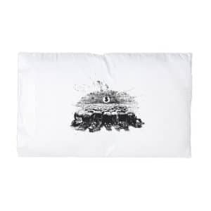 Money Is Religion Vintage Drawing Microfiber Pillowcase