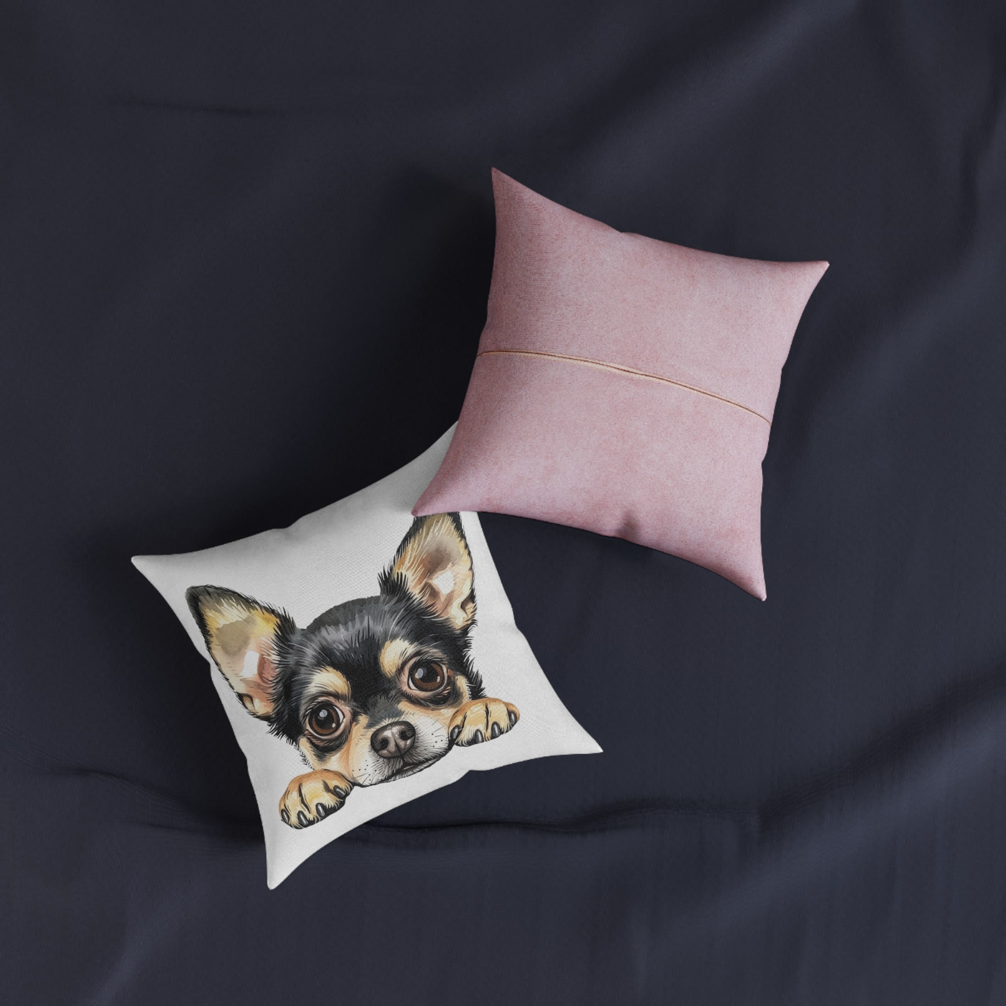 Dogs 30 Square Pillow Pink Back - Image 3