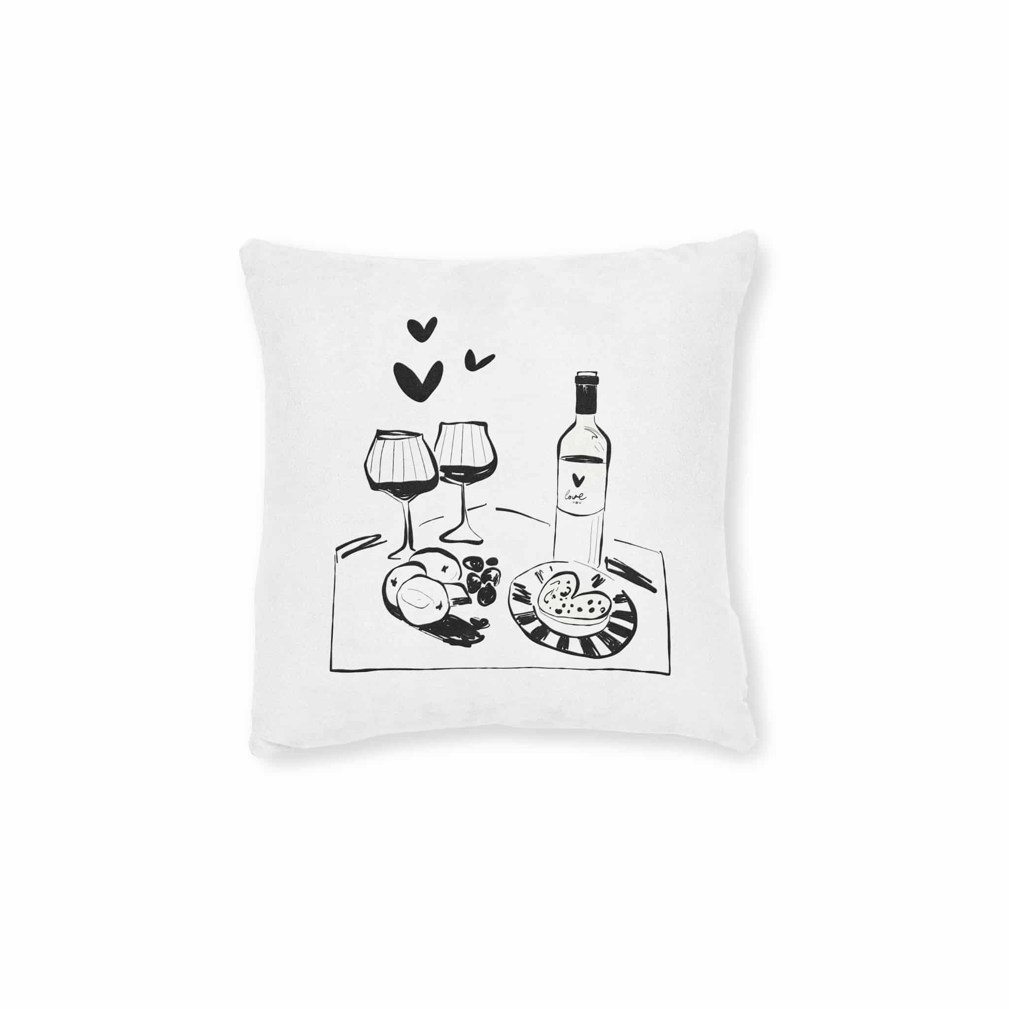 Saint Valentine S Day Hand Drawn Trendy Vector Illustration Love Card Design Cute Doodle Romantic Square Pillow Pink Back