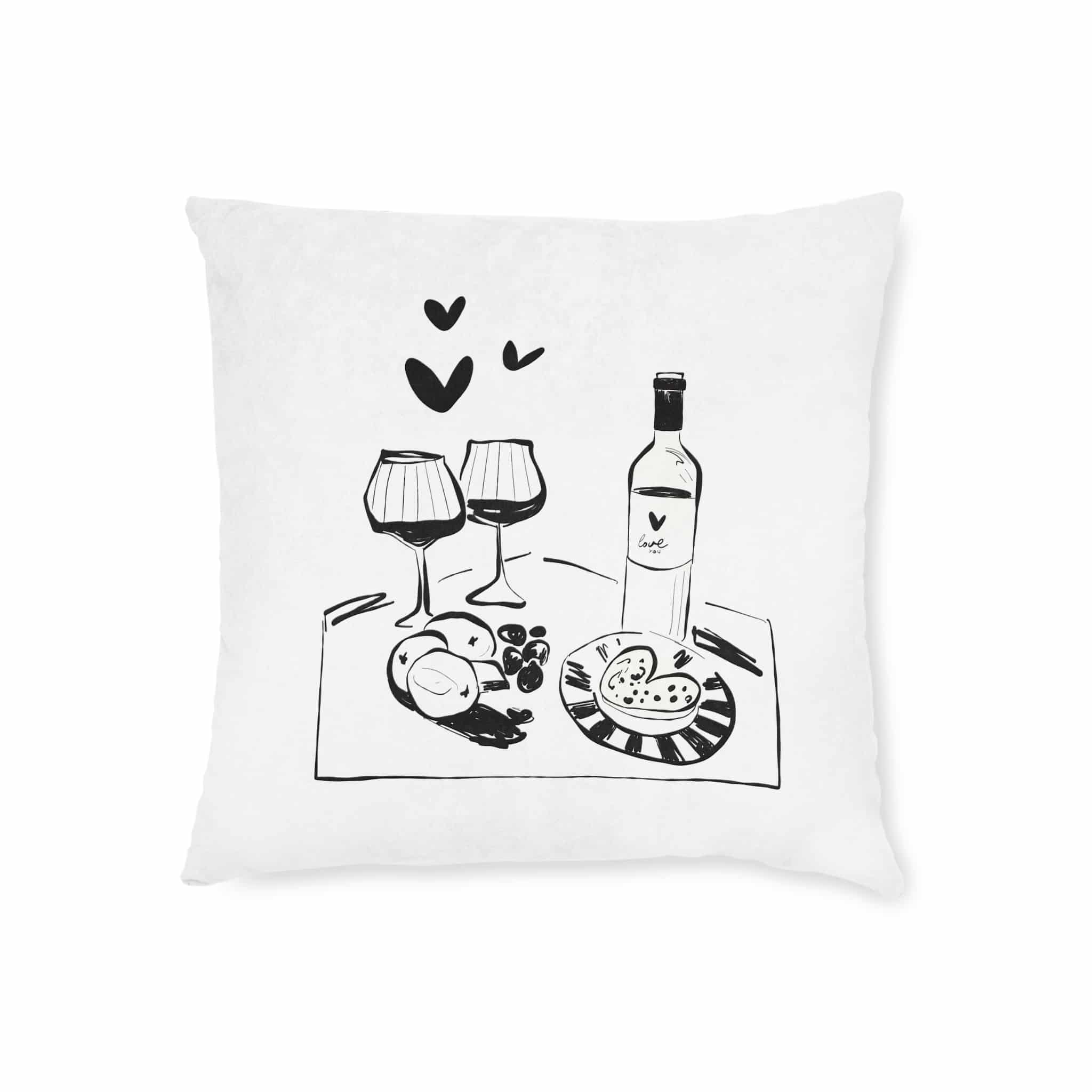 Saint Valentine S Day Hand Drawn Trendy Vector Illustration Love Card Design Cute Doodle Romantic Square Pillow Pink Back - Image 5