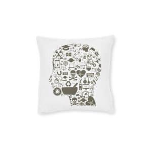 Science Head Signs 171628 Square Pillow Pink Back