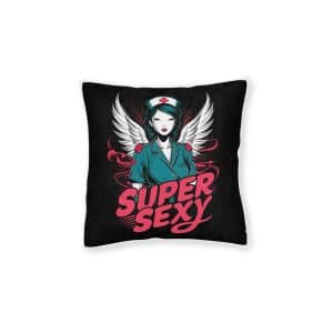 Supersexy Nurse Square Pillow Pink Back