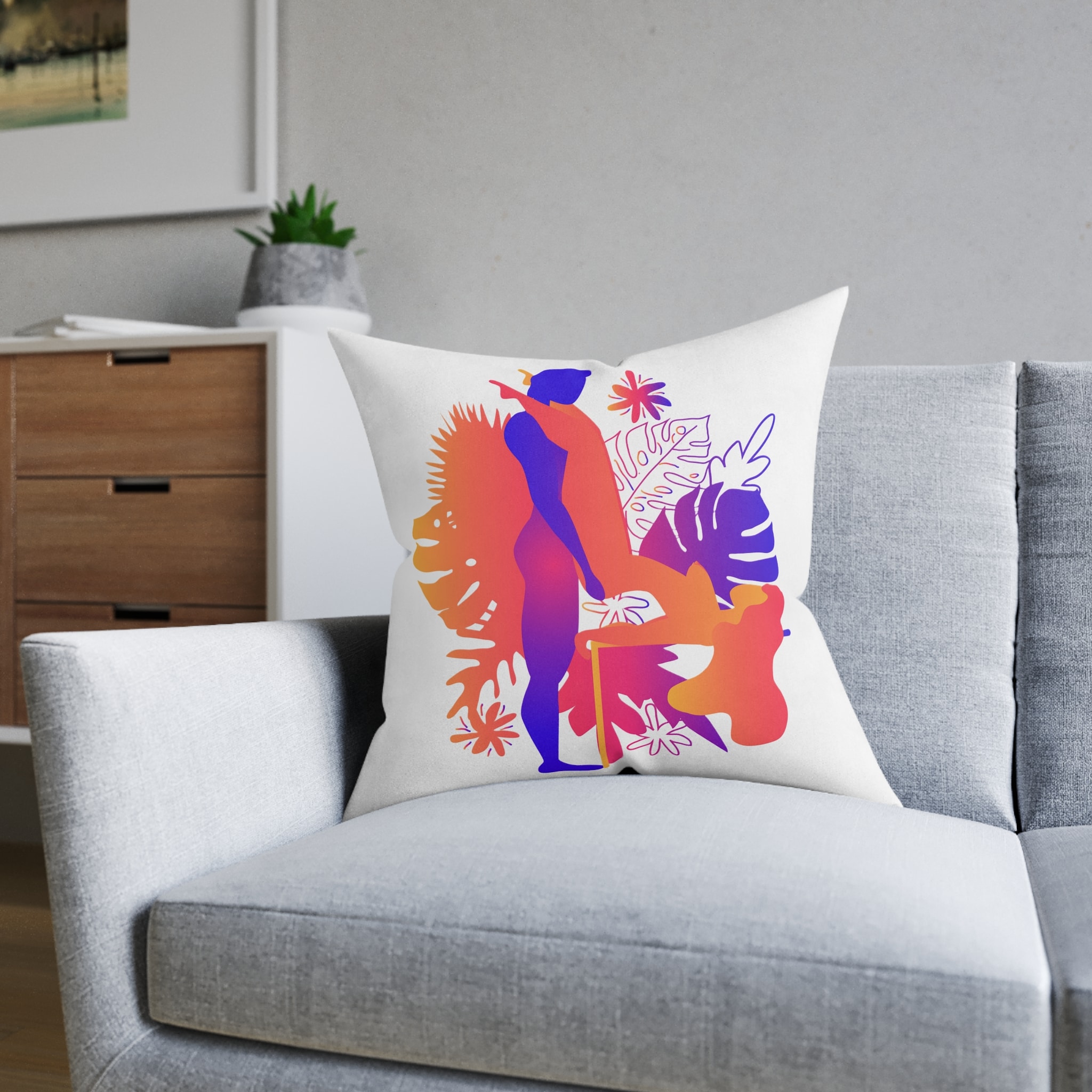 Kama Sutra Man Woman Have Sex Art Love Sexual Position Butterfly Square Pillow Pink Back - Image 12