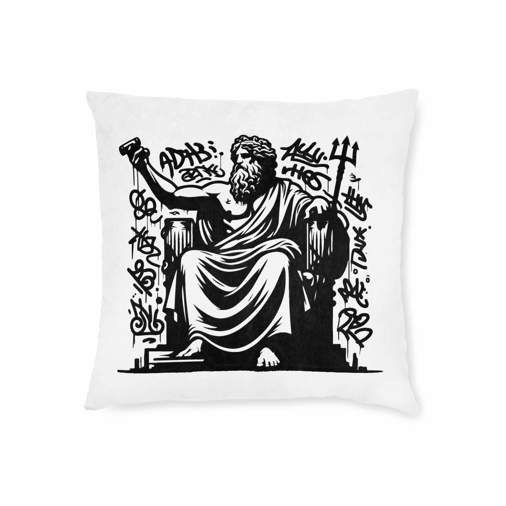 Zeus Deity Mythology Square Pillow Pink Back - Image 5