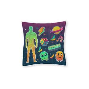 Gradient Rave Sticker Set Square Pillow Pink Back