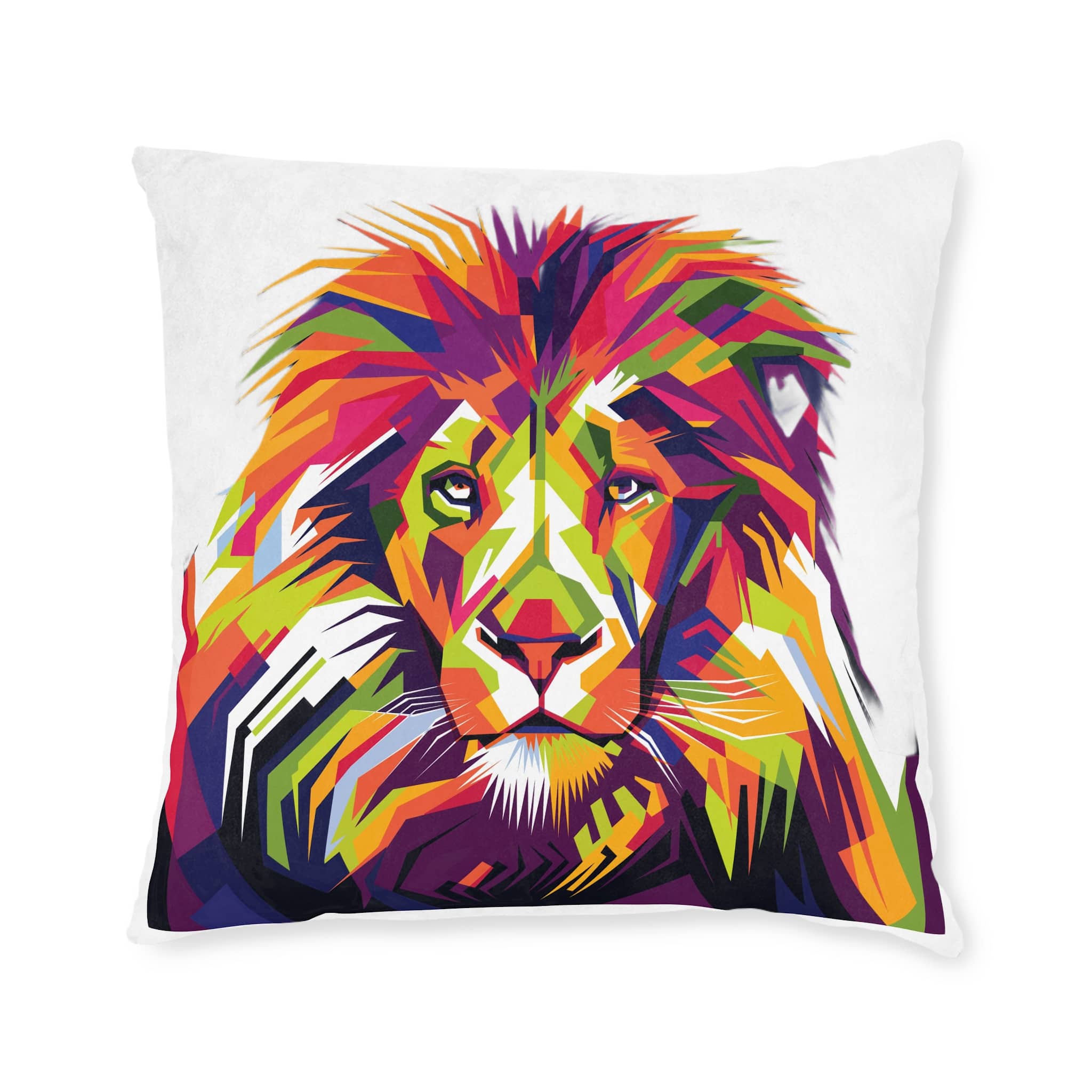 Lionhead Square Pillow Pink Back - Image 9
