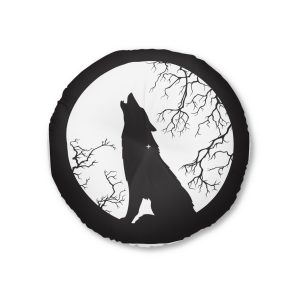 Wolf Moon Tufted Floor Pillow Round
