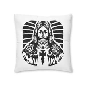 Hand Drwan Jesus Design Vector Tufted Floor Pillow Square