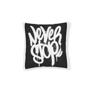 Never Stop Copia Square Pillow Pink Back