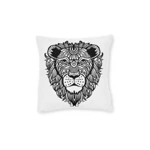 Lion 1a Square Pillow Pink Back