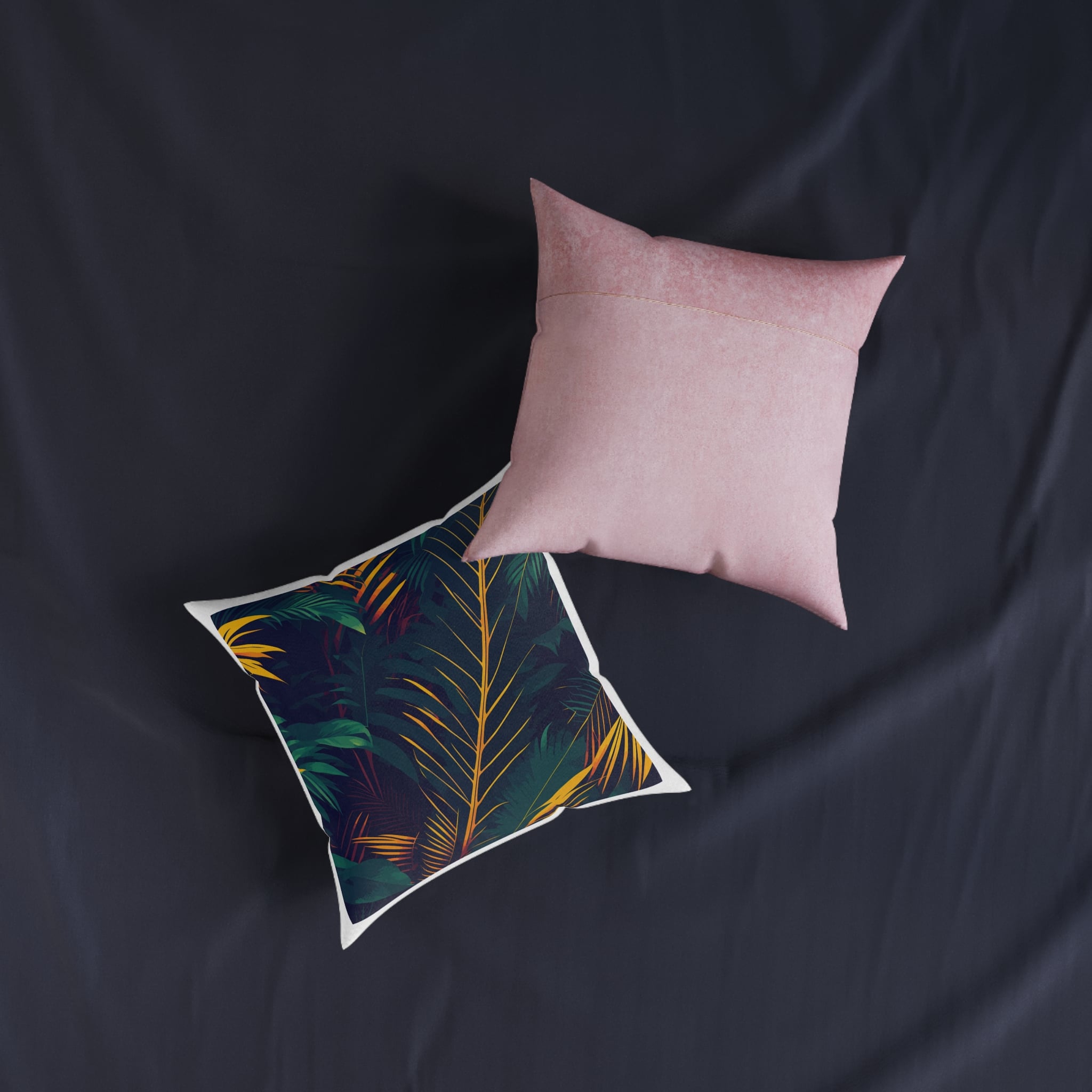 Pattern Sameless Jungle V1 Square Pillow Pink Back - Image 7