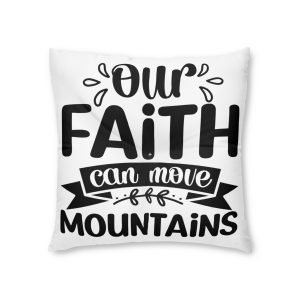 Our Faith Can Move Mountains Tufted Floor Pillow Square