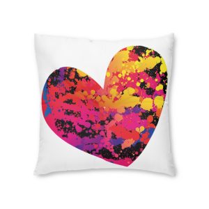 Coloured Heart Tufted Floor Pillow Square