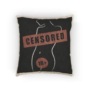 Alines Black Censor Woven Pillow