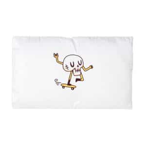 Cool Skull Riding Skateboard Illustration T Shirt Poster Sticker Apparel Merchandise Microfiber Pillowcase