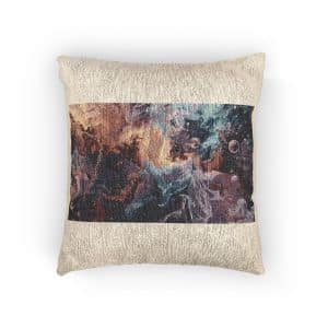 Abstract Art With Colorful Swirls Bubbles Woven Pillow