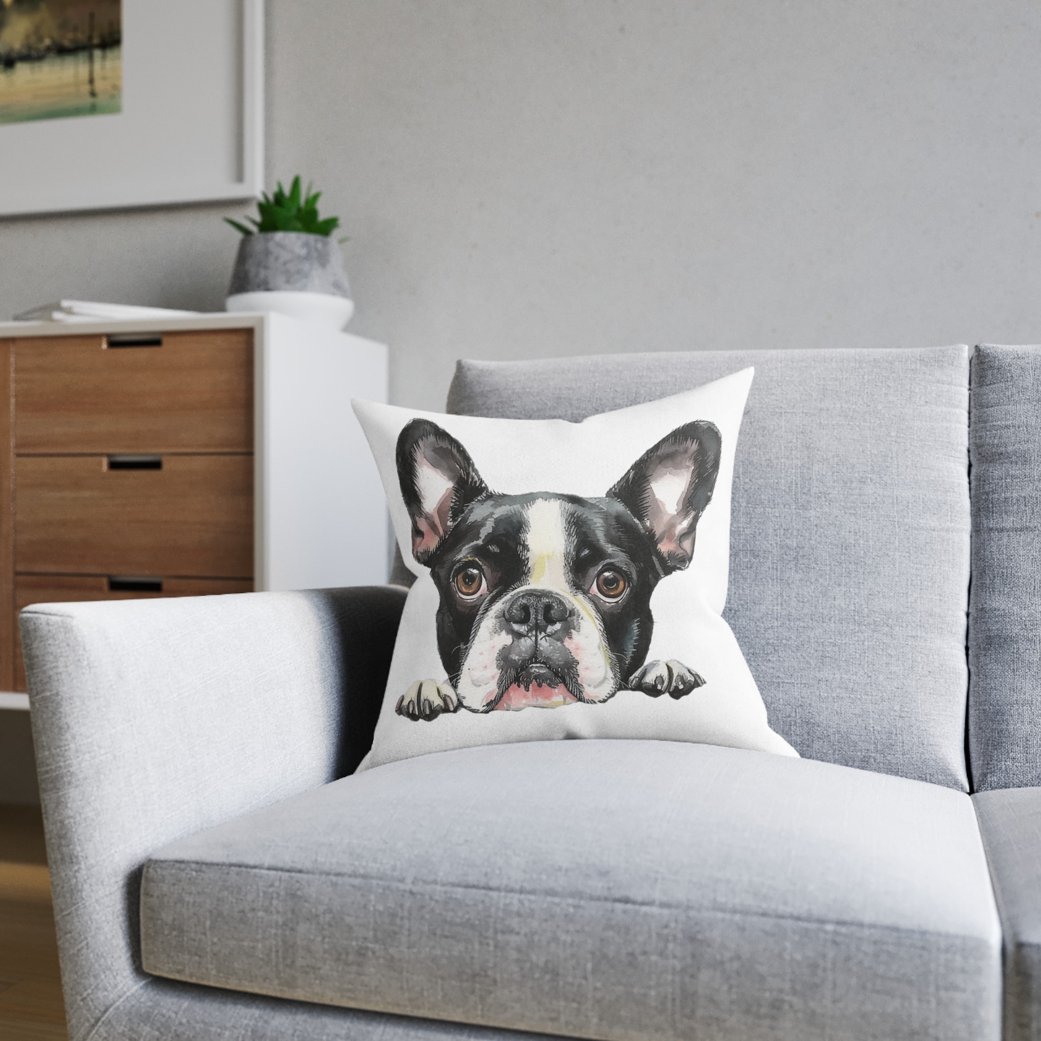 Dogs 31 Square Pillow Pink Back - Image 8