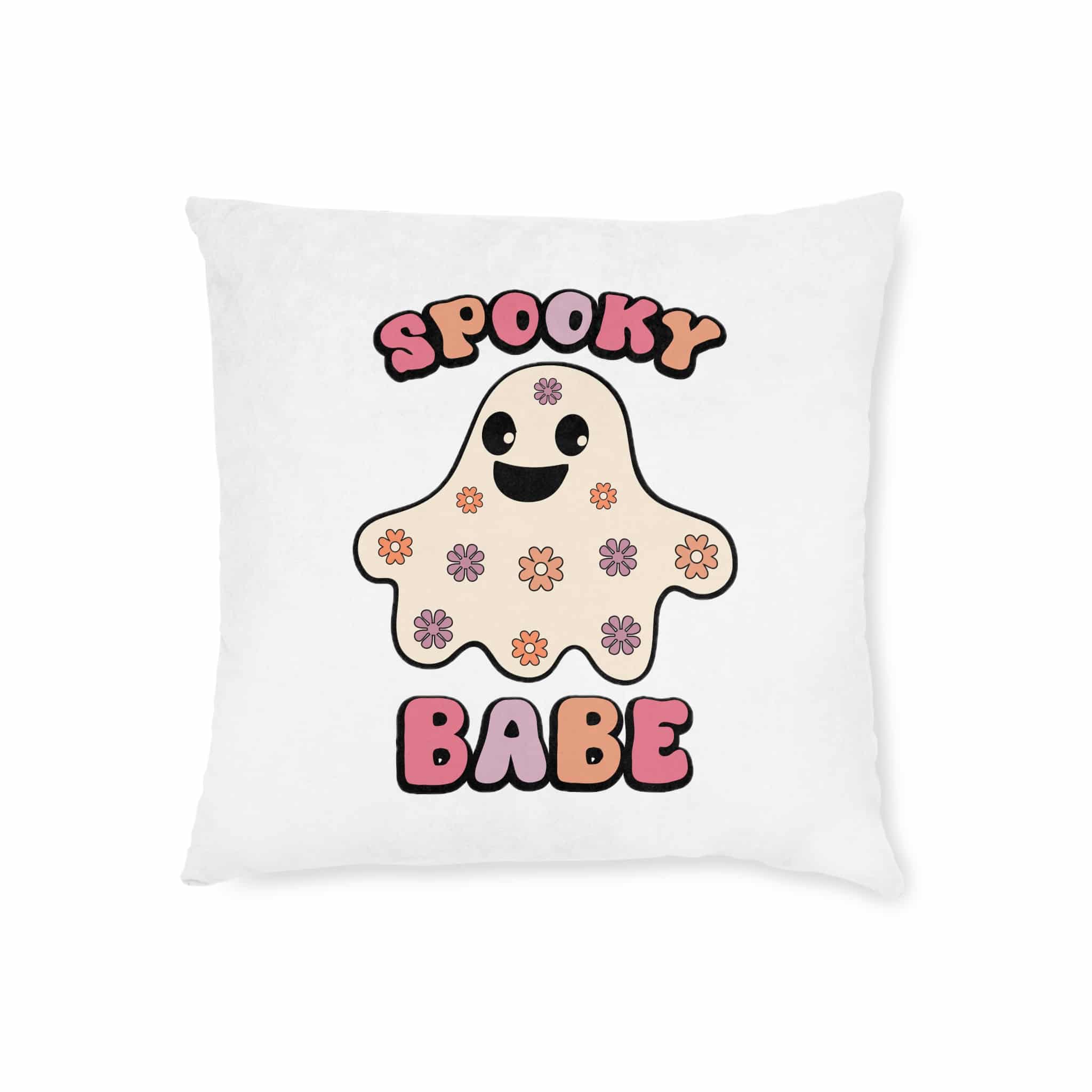 Spooky Babe Square Pillow Pink Back - Image 5