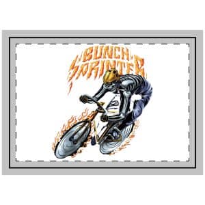 Cornering Skull Cyclist With Text Illustration Throw Pillow