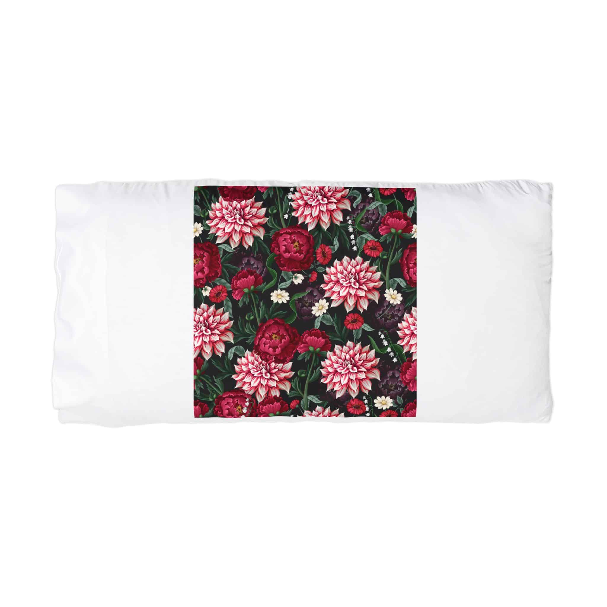Seamless Pattern With Dahlia Peonies Wild Flowers Vector Microfiber Pillowcase - Image 3