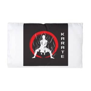 Karate Fighter Movement Technique Silhouette With Abstract Wind Effect (1) Microfiber Pillowcase