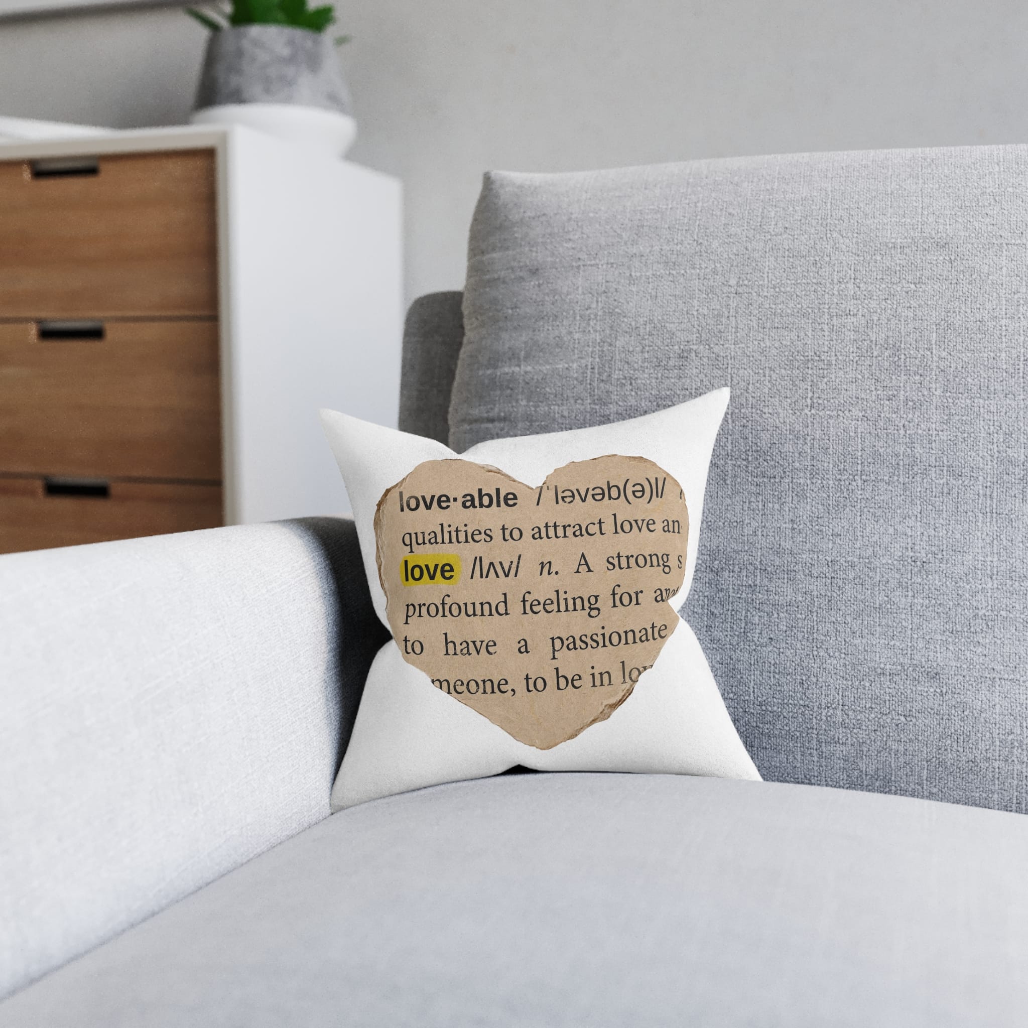 Love Definition Png Sticker Ripped Paper Ephemera Transparent Background Square Pillow Pink Back - Image 4