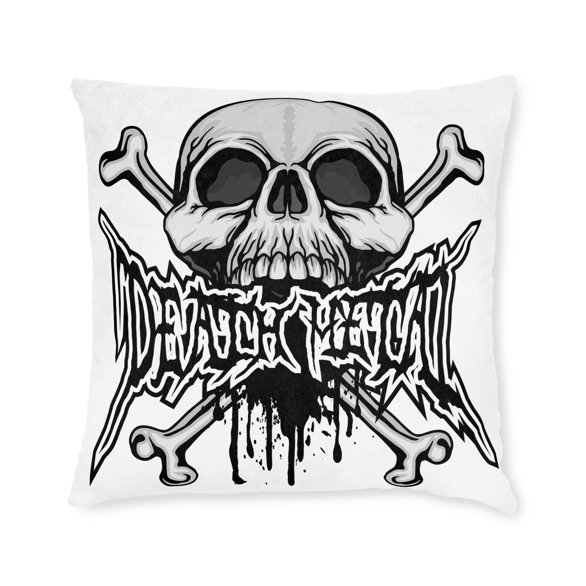 Gothic Sign With Skull Grunge Vintage Design T Shirts (56) Square Pillow Pink Back - Image 9