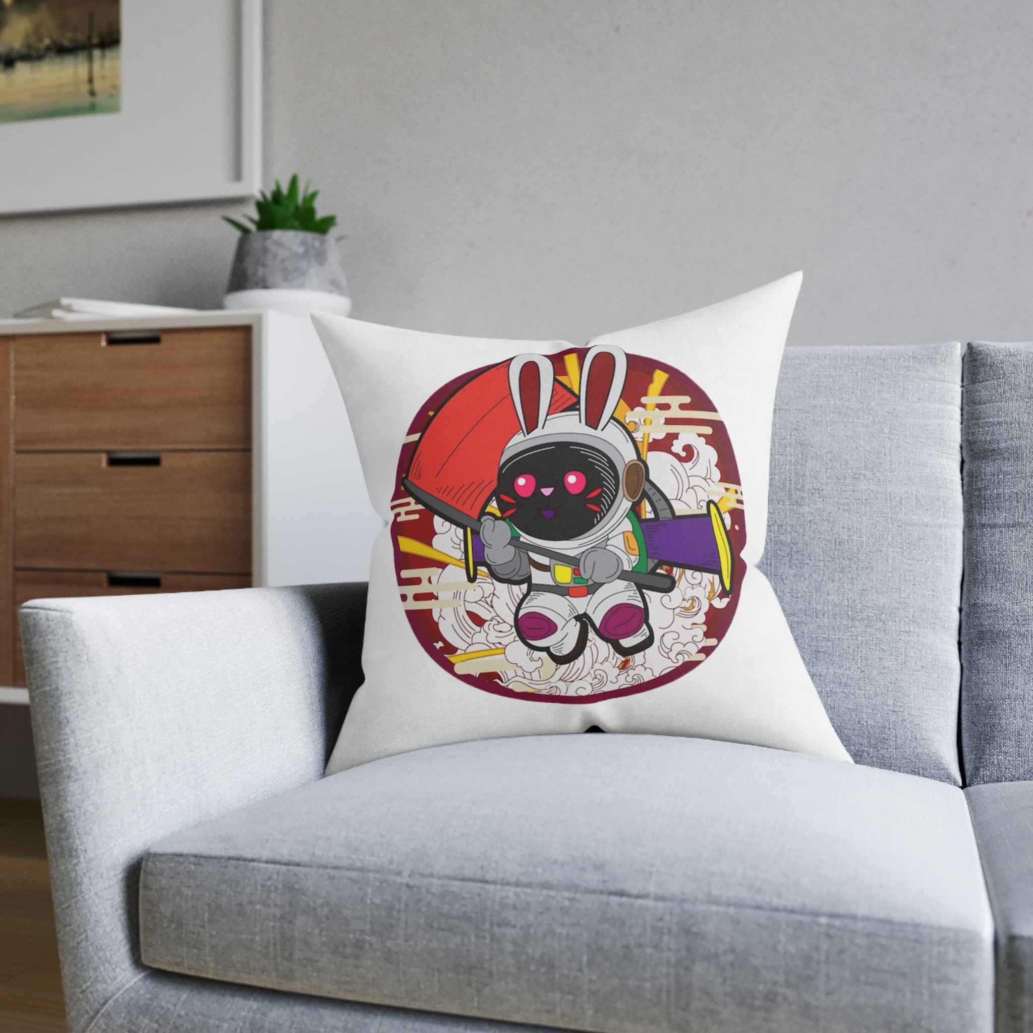 Fantasy V1 Square Pillow Pink Back - Image 12