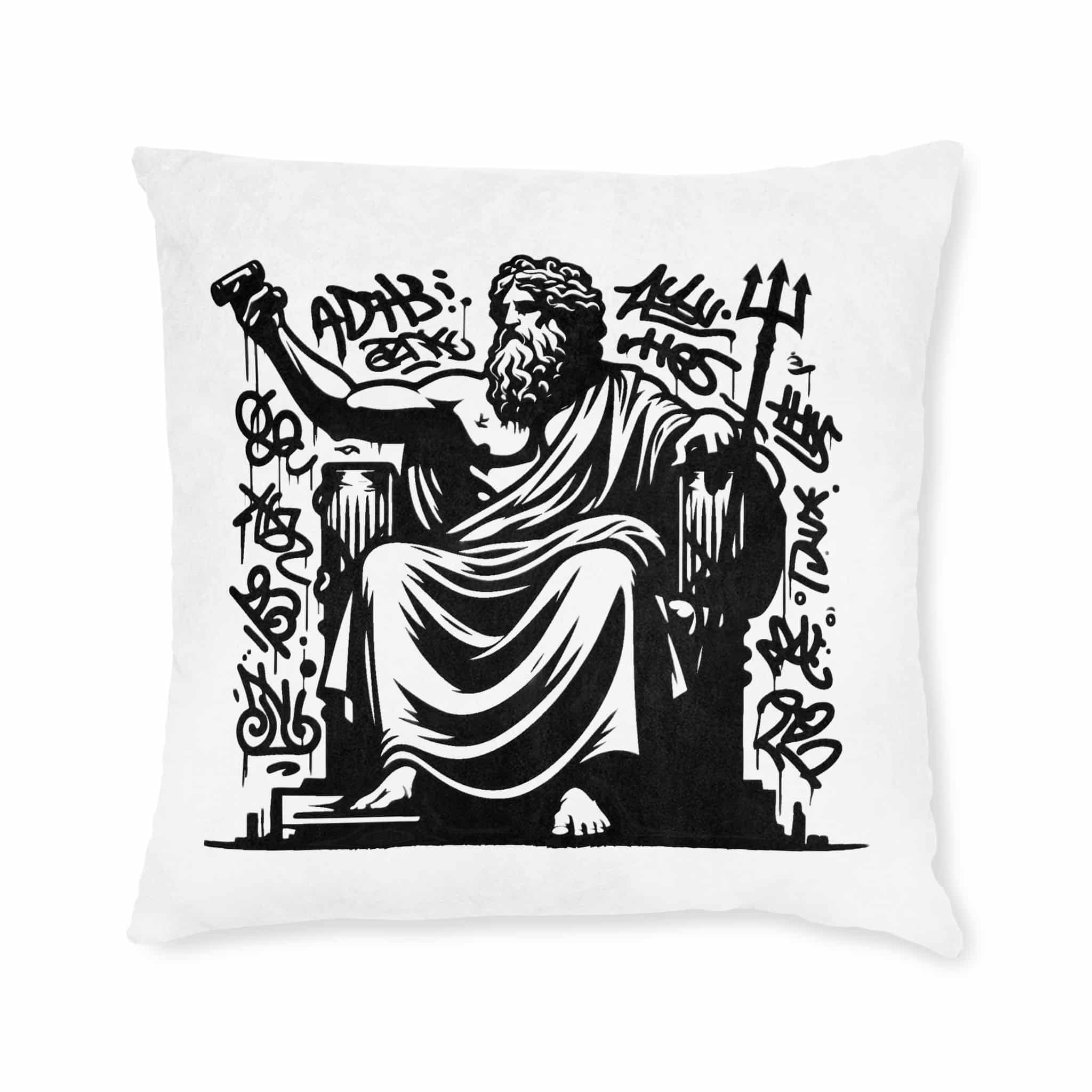 Zeus Deity Mythology Square Pillow Pink Back - Image 9