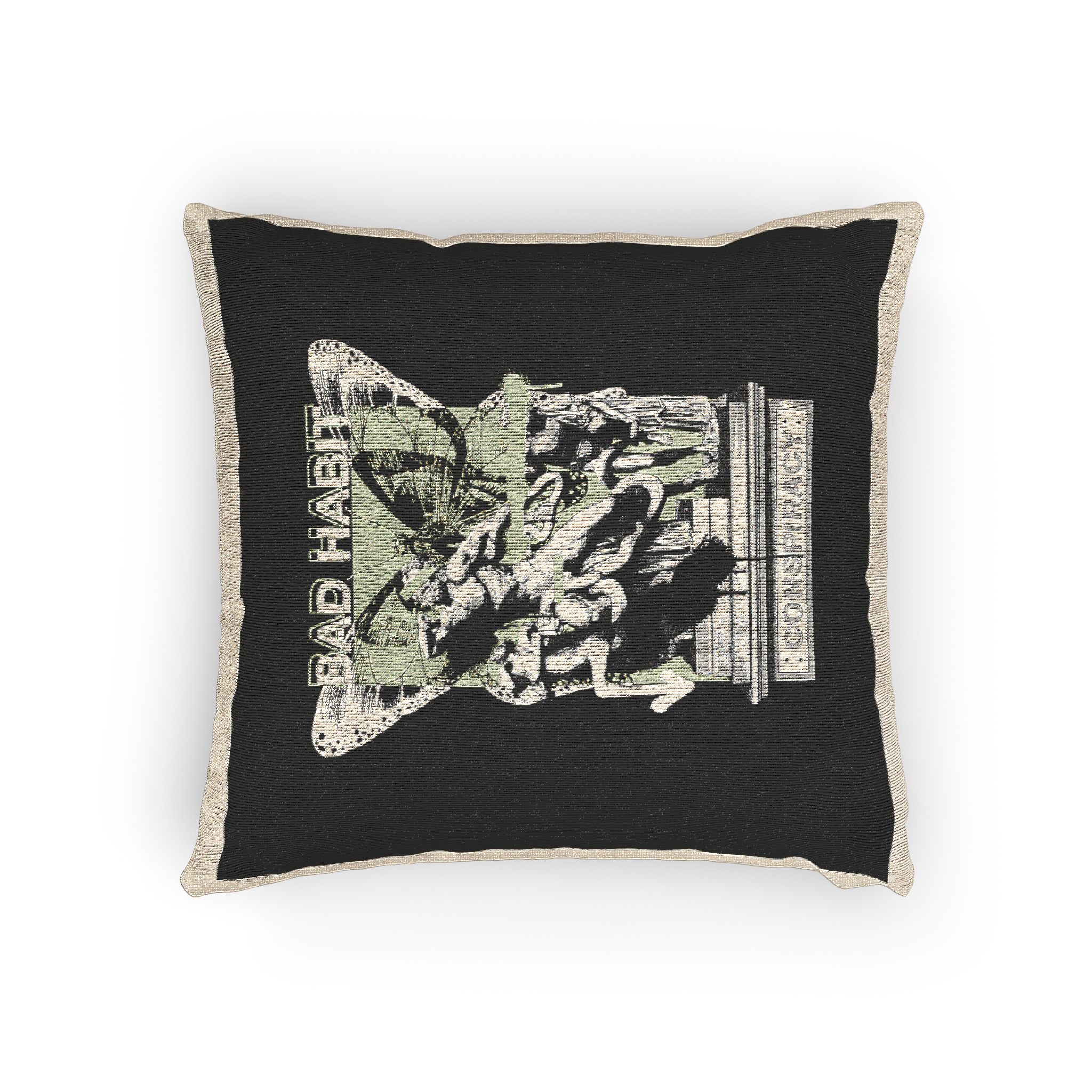 Bad Habit Conspiracy Street Style Vintage Fashion Woven Pillow - Image 4