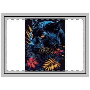Black Panther Head With Tropical Flowers Leaves Vector Illustration Throw Pillow