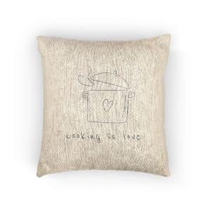 Cooking Is Love Woven Pillow