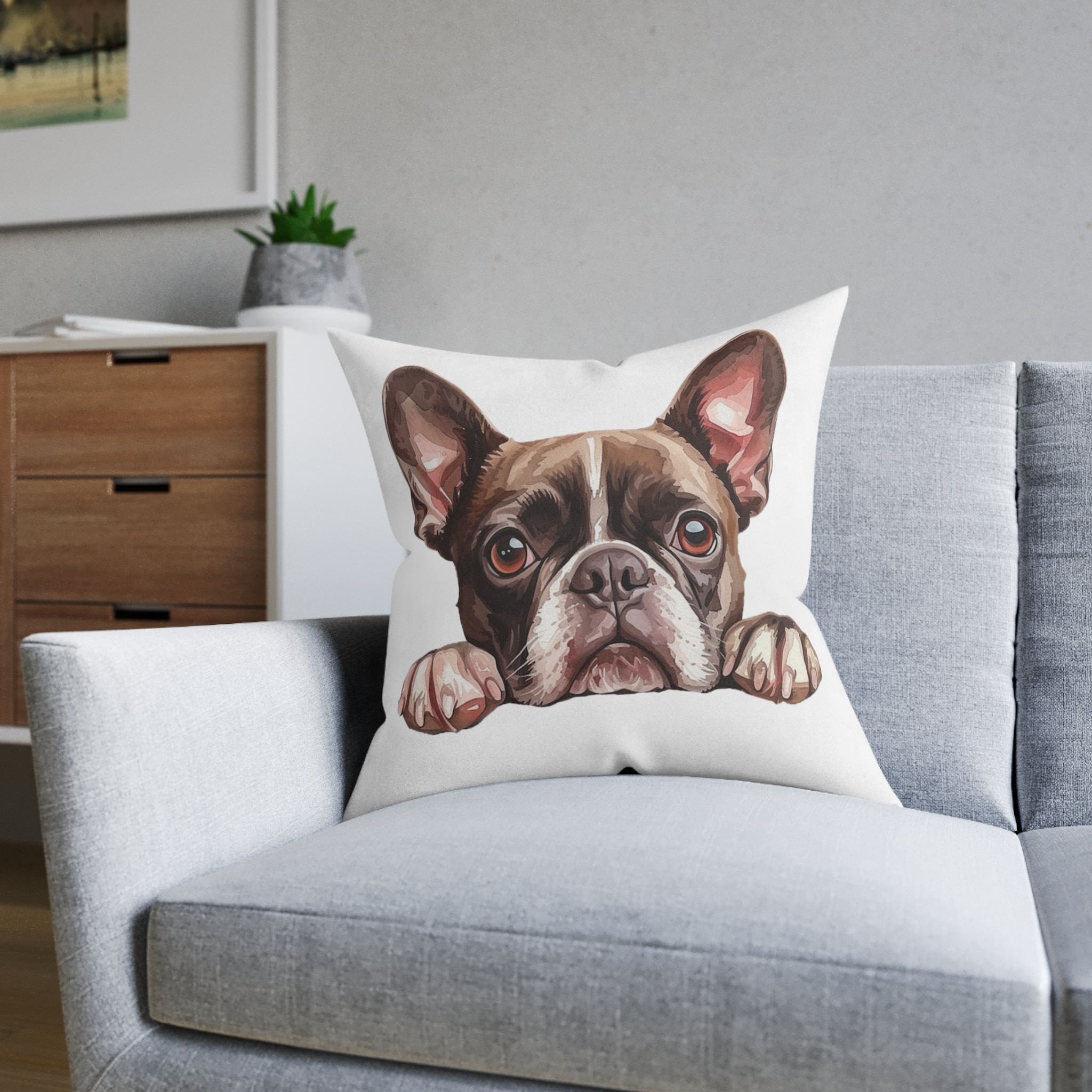 Dogs 29 Square Pillow Pink Back - Image 12