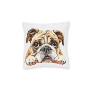 Dogs 39 Square Pillow Pink Back