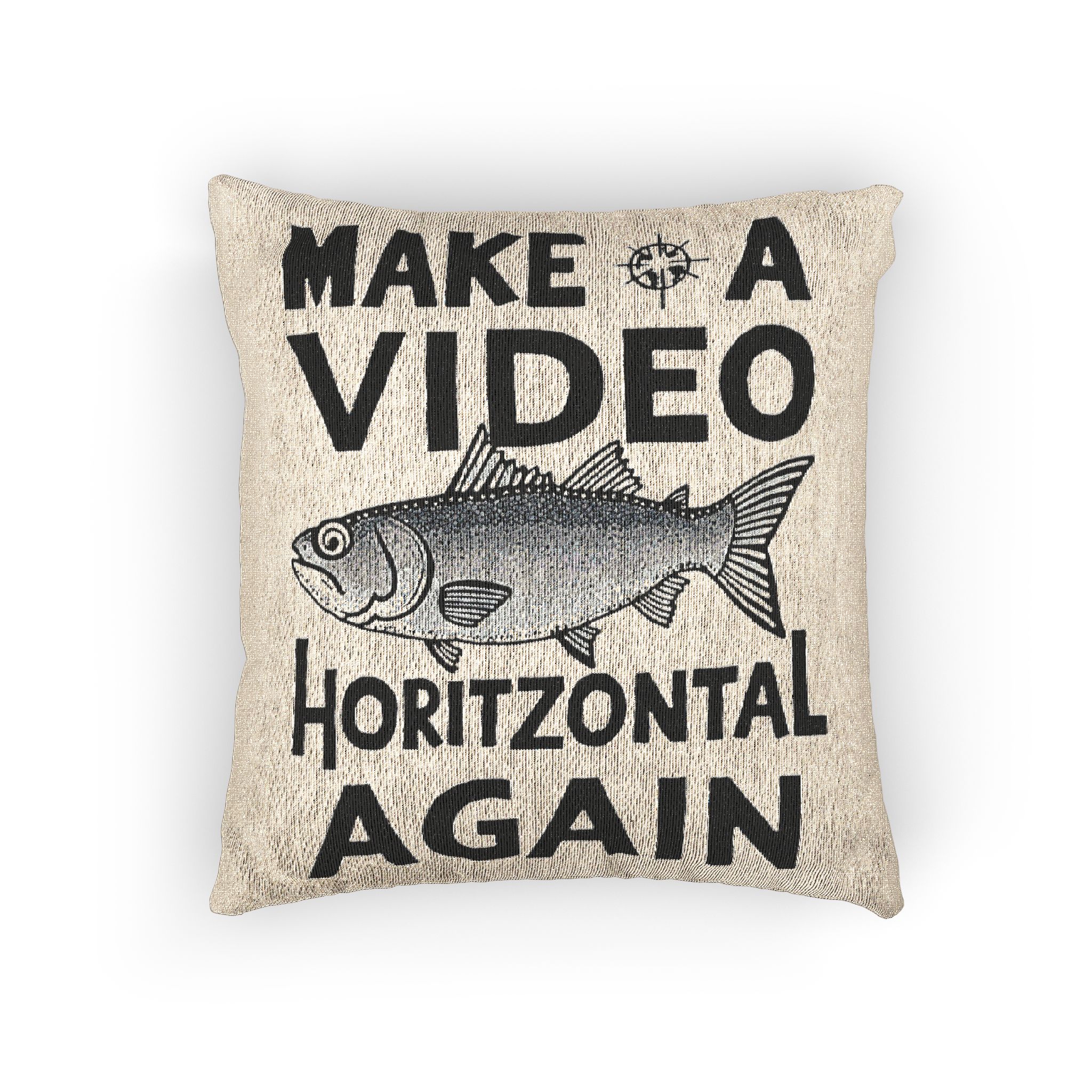Make A Video Horizontal Again Woven Pillow - Image 3