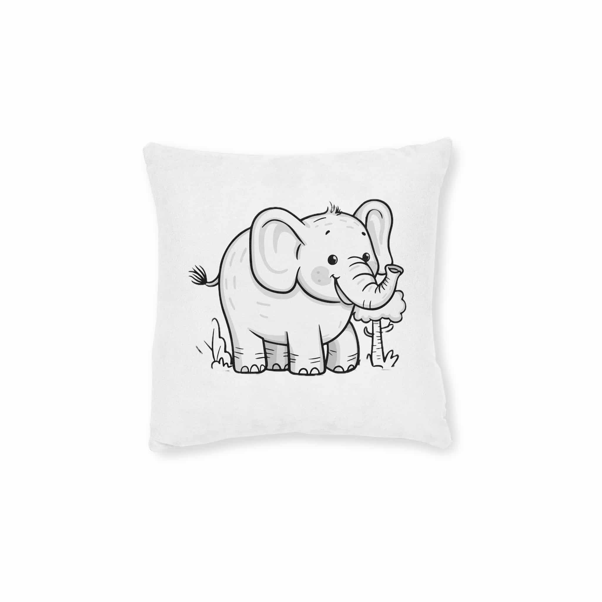 Elephant Copia Square Pillow Pink Back