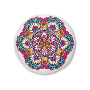 Decorative Mandala Traditional Esoteric Symbol Tufted Floor Pillow Round