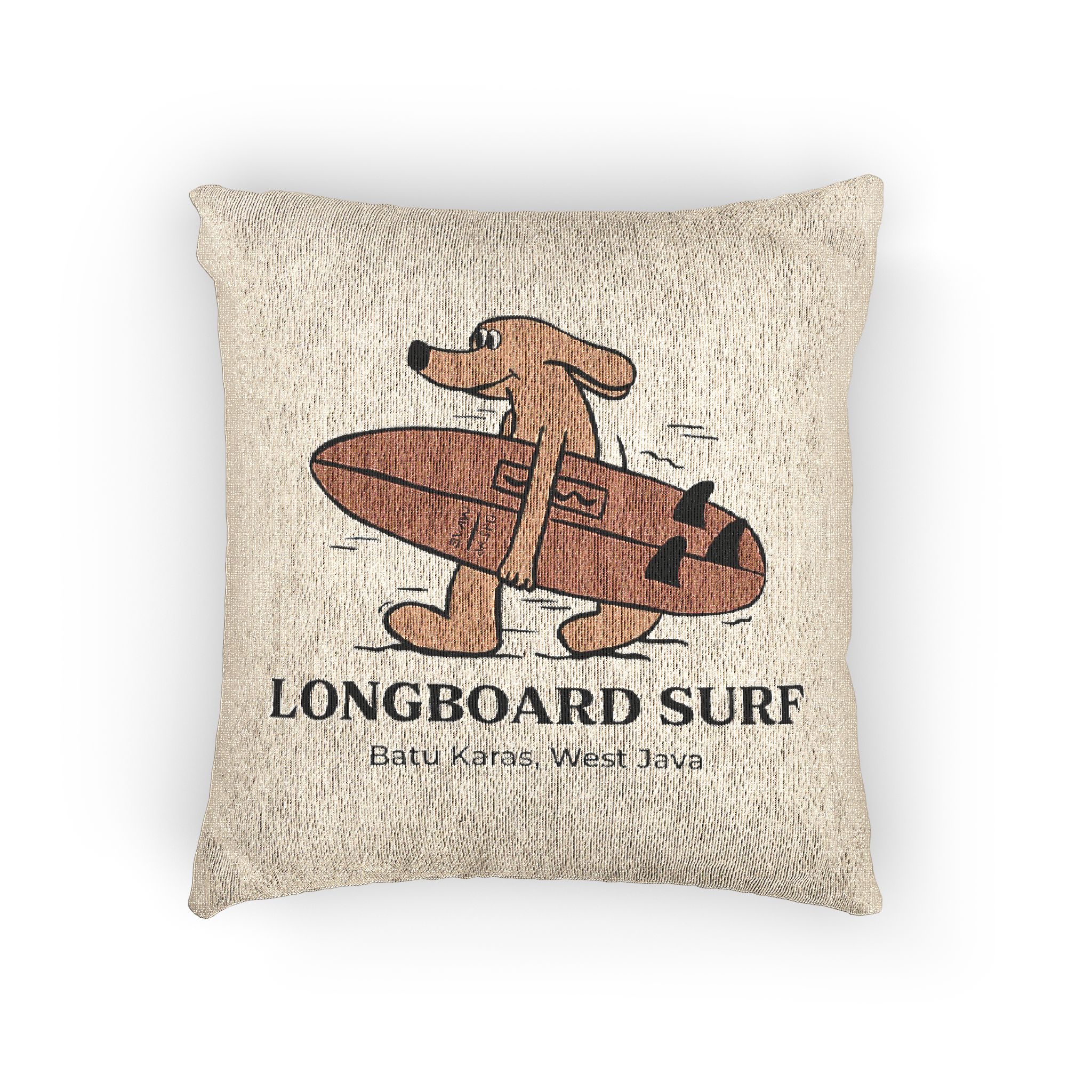 Longboard Surf Woven Pillow