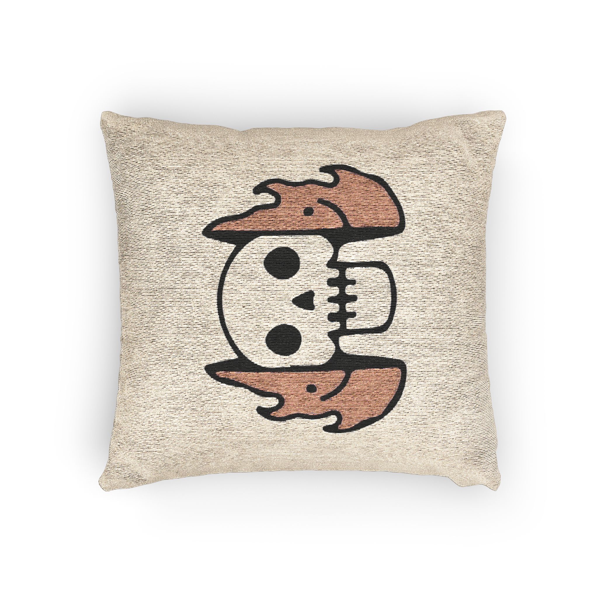Cool Two Half Fire With Skull Face Inside Illustration Street Wear T Shirt Woven Pillow - Image 4