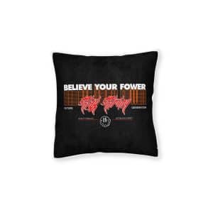 Believe Your Power Simple Vintage Square Pillow Pink Back