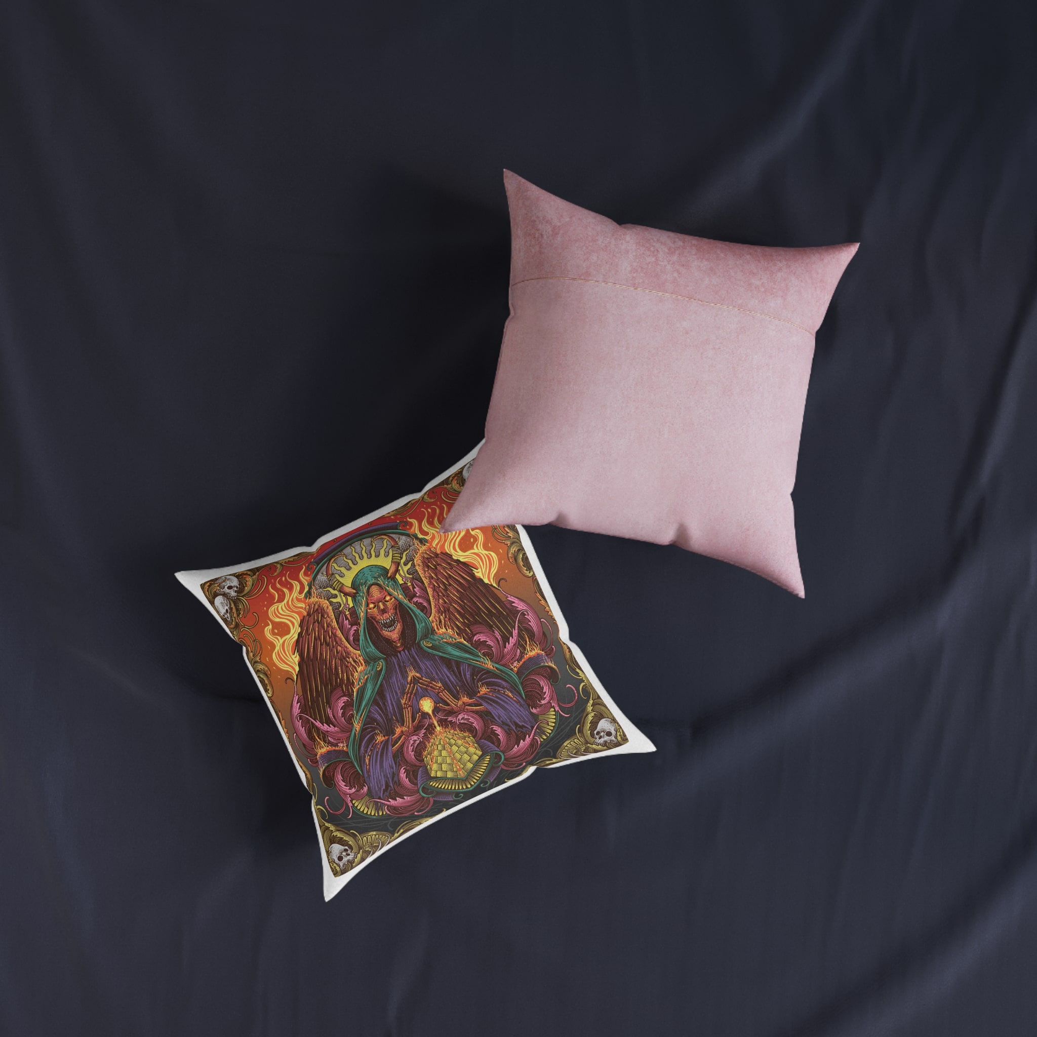 The First Villain Square Pillow Pink Back - Image 7
