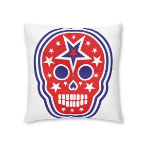Skull With American Flag Grunge Vintage Design T Shirts Tufted Floor Pillow Square