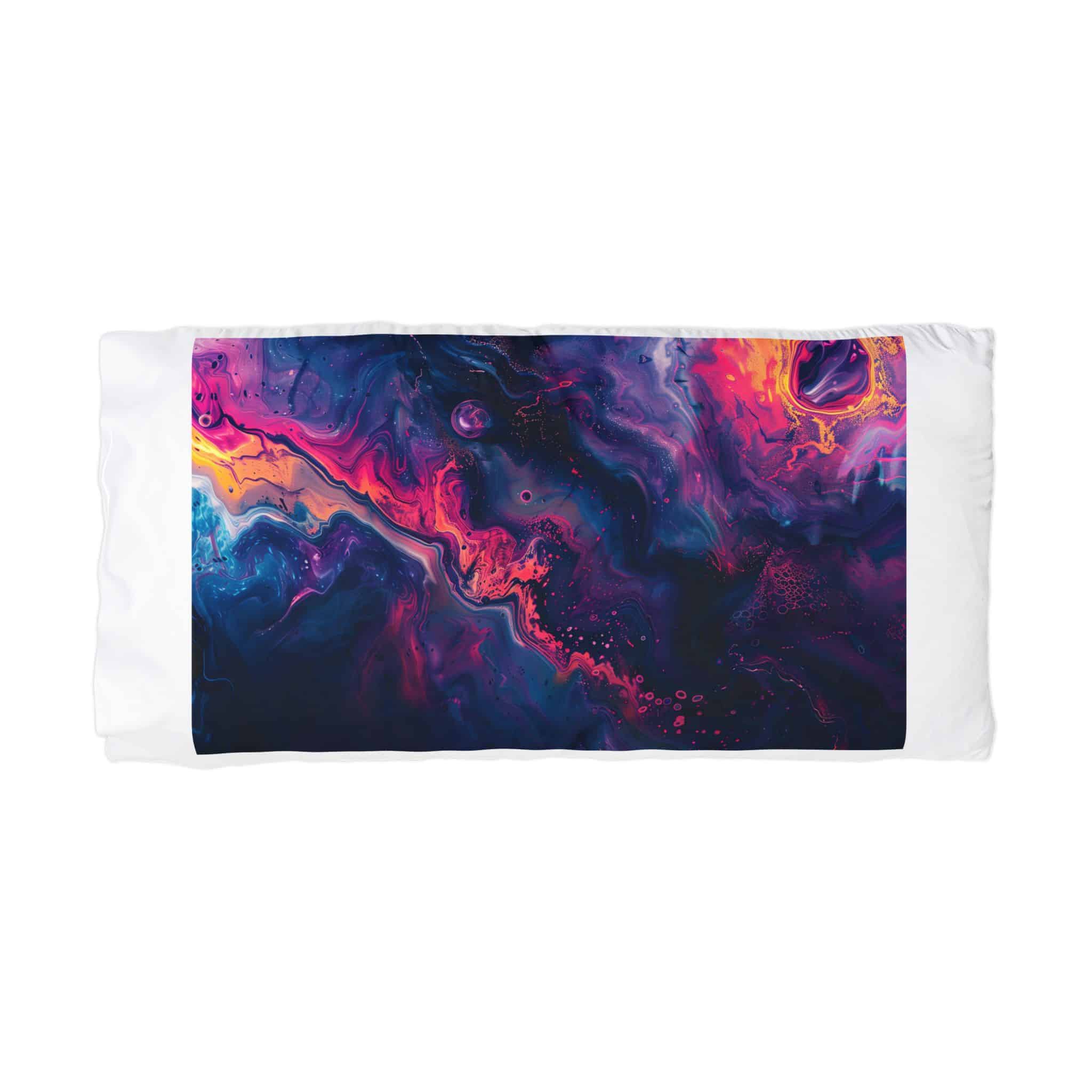 Abstract Colorful Swirls Paint Reminiscent Nebulae Microfiber Pillowcase - Image 3
