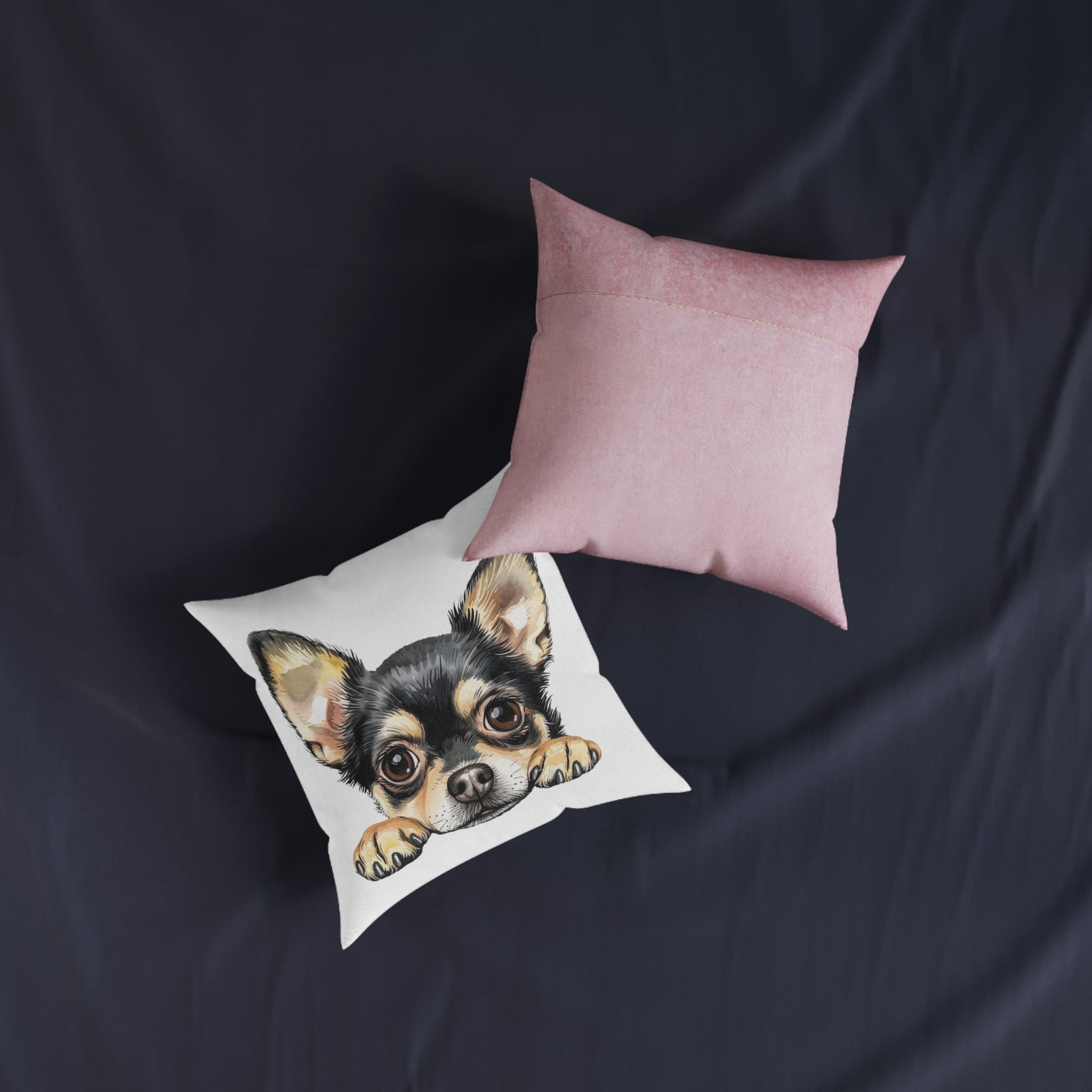 Dogs 30 Square Pillow Pink Back - Image 7