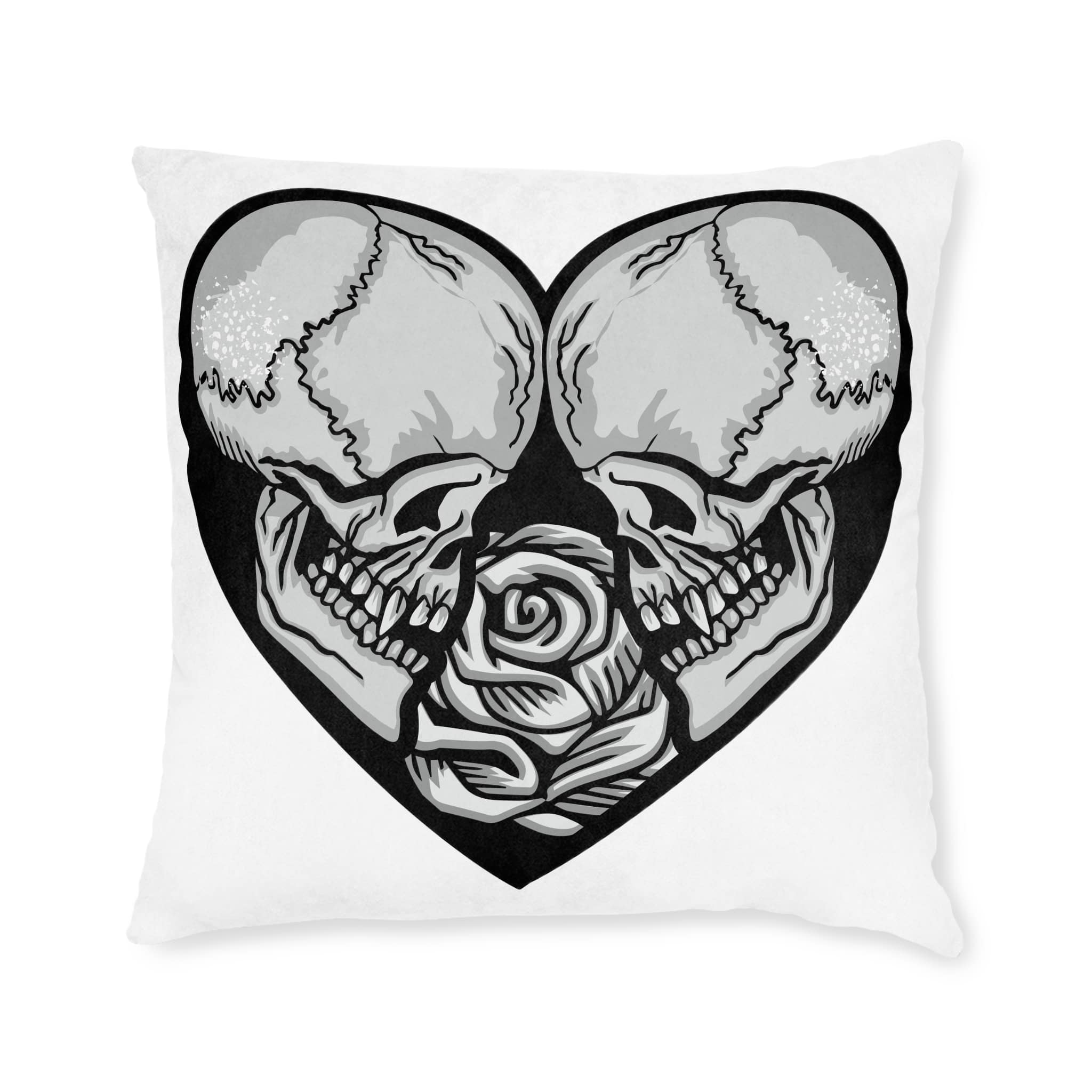 Gothic Sign With Skull Heart Grunge Vintage Design T Shirts Square Pillow Pink Back - Image 9