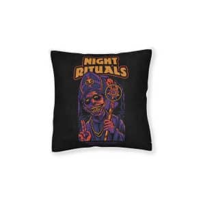 Night Rituals 1 Square Pillow Pink Back