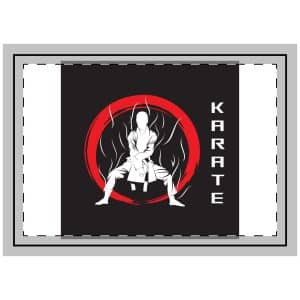 Karate Fighter Movement Technique Silhouette With Abstract Wind Effect (1) Throw Pillow
